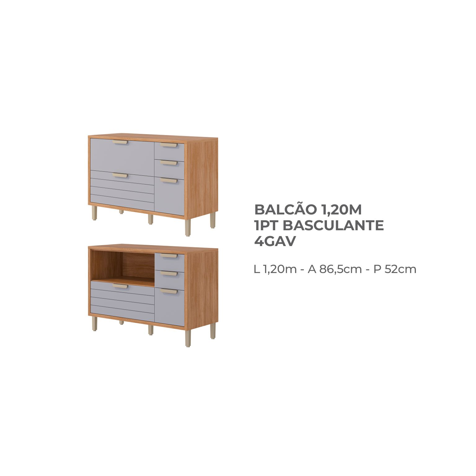 08 - BALCÃO 1,20M 1PT BASCULANTE 4GAV