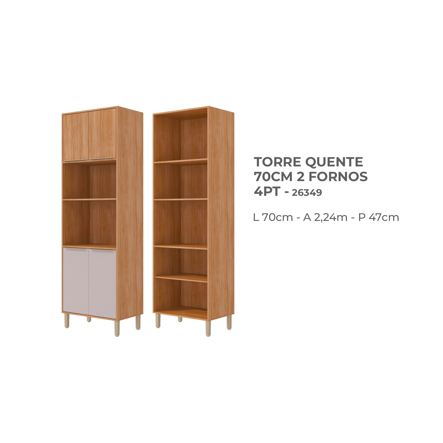 12 - TORRE QUENTE 70CM 2 FORNOS 4PT