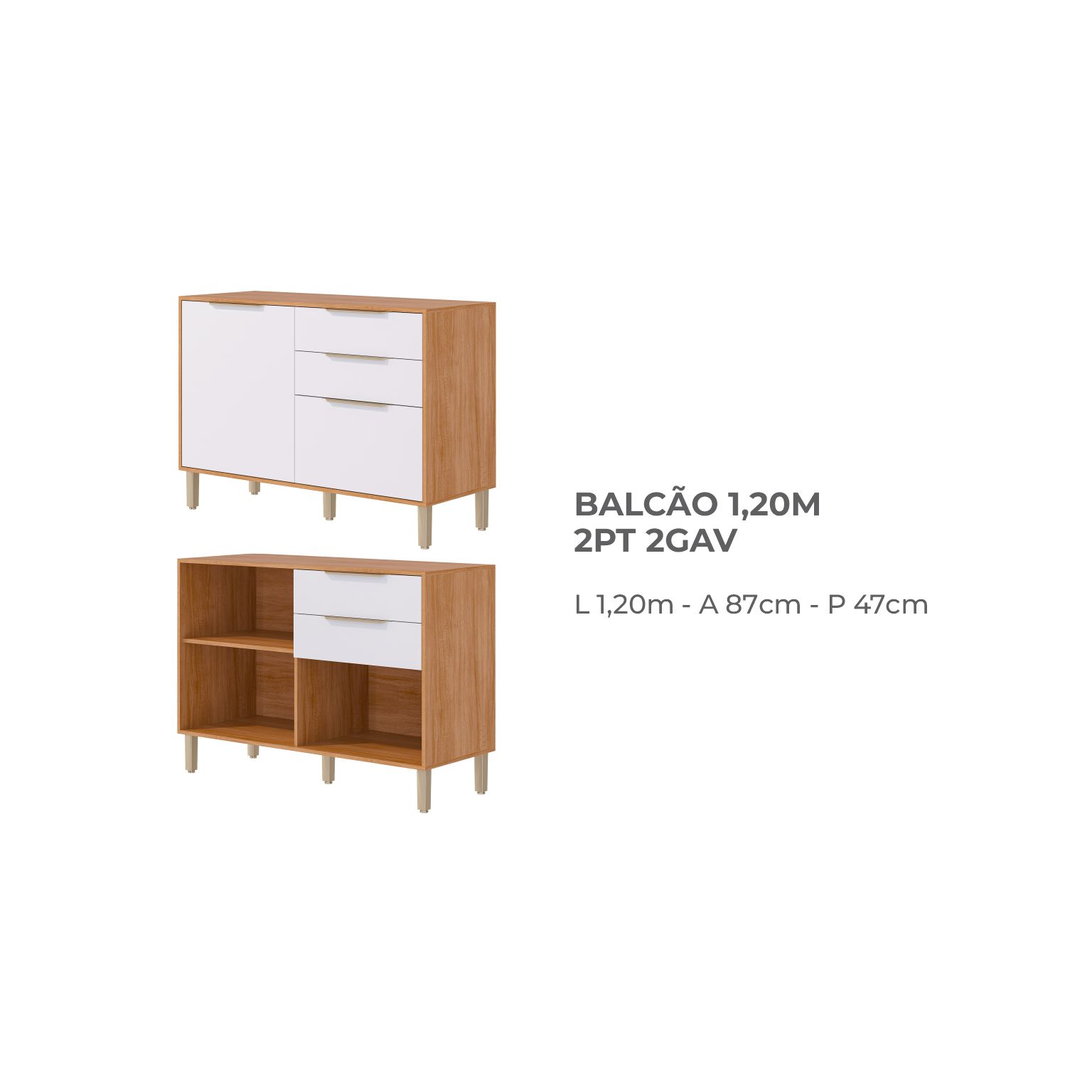 13 - BALCÃO 1,20M C TAMPO 3PT 2GAV