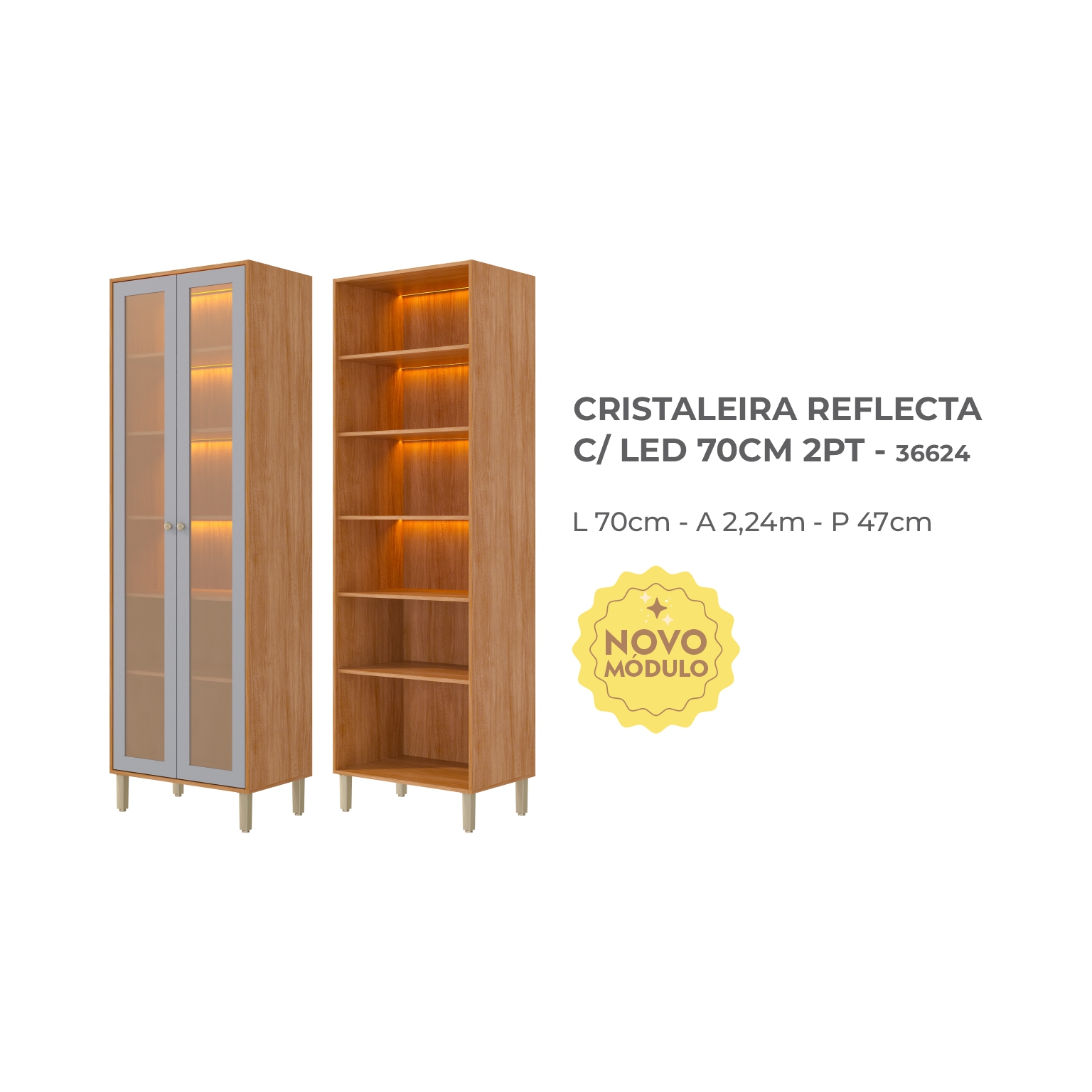 16 - CRISTALEIRA REFLECTA C LED 70CM 2PT