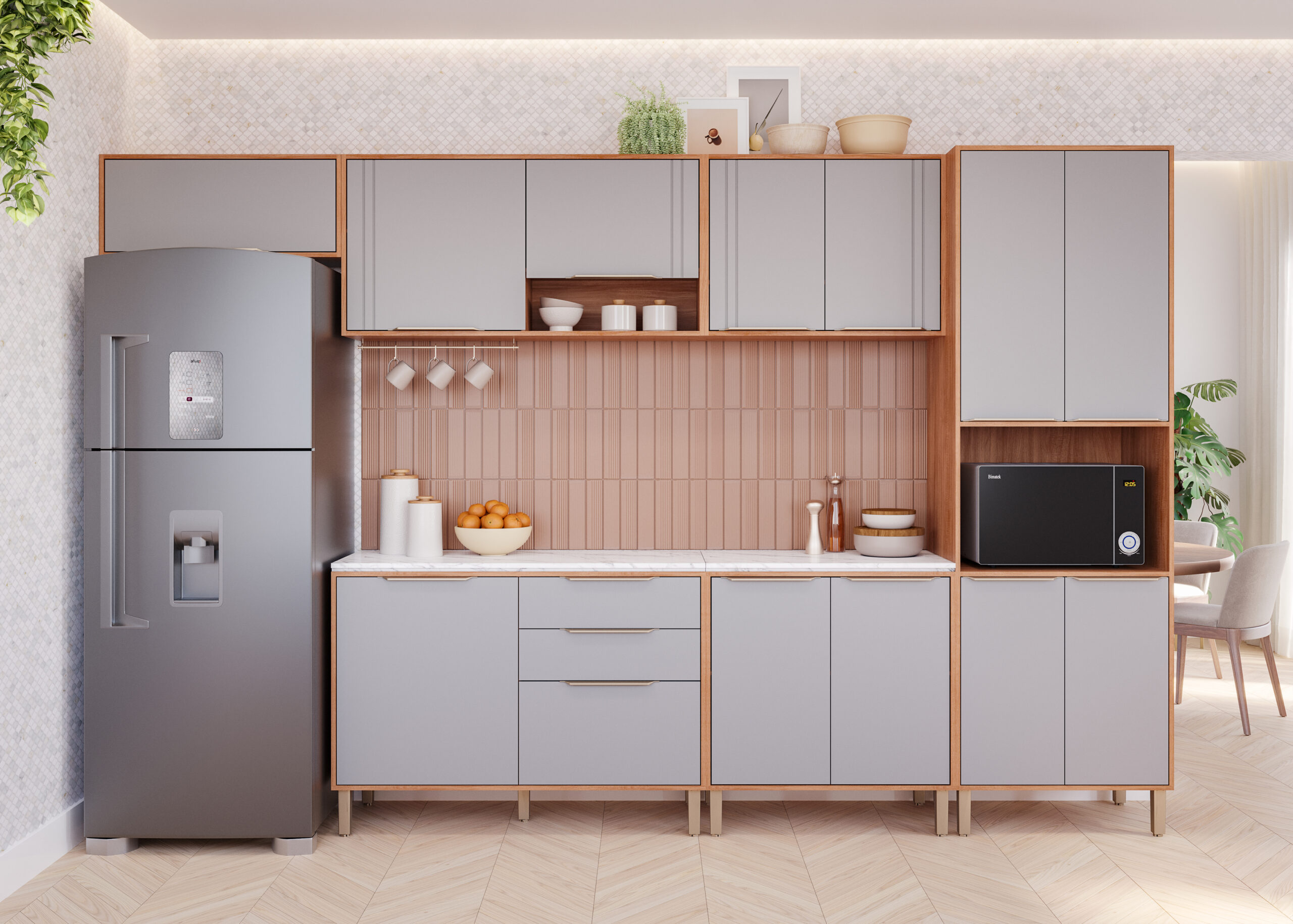 COZINHA ÁUREA COMBO TORRE 1 FORNO + MOD 80 + MOD 120 + AÉREO GELADEIRA CINAMOMO_PLATINA-2