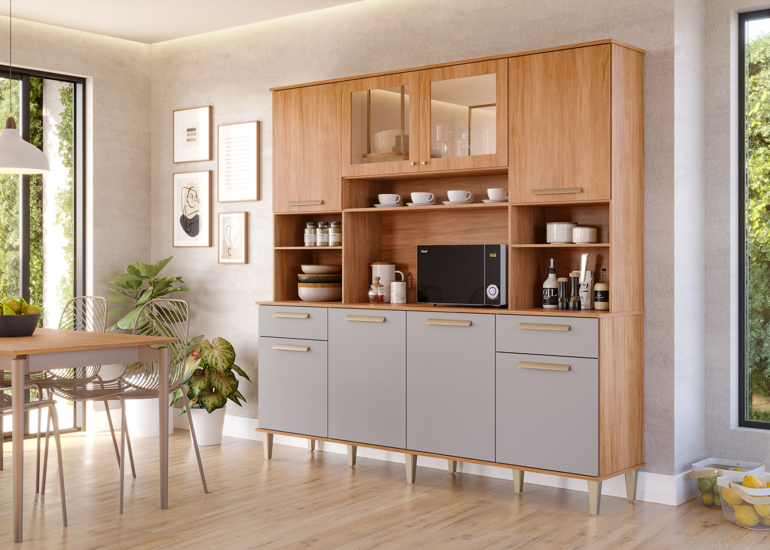 COZINHA COMPACTA 2000 DIAMANTE CINAMOMO_PLATINA