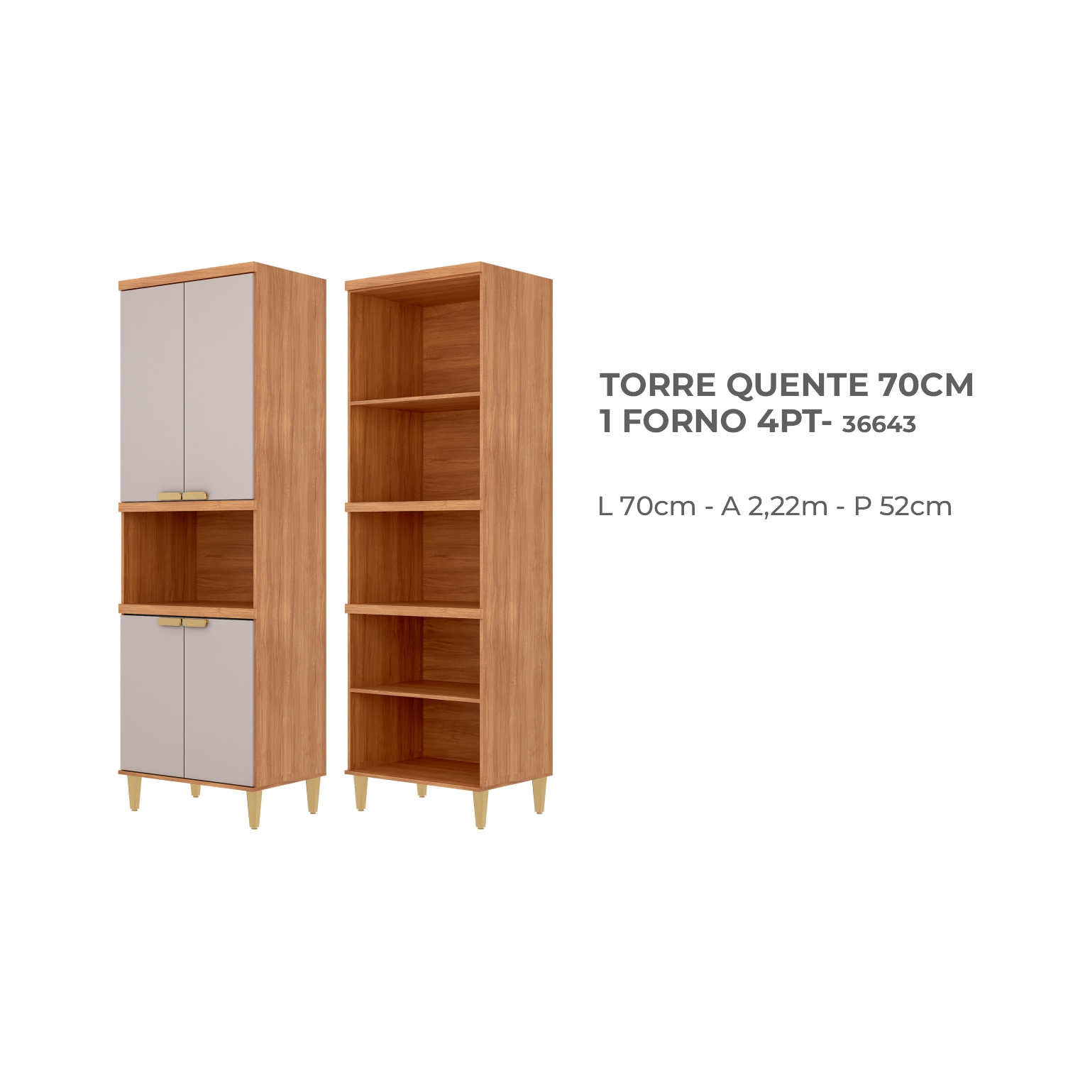 10 - TORRE QUENTE 70CM 1 FORNO 4PT