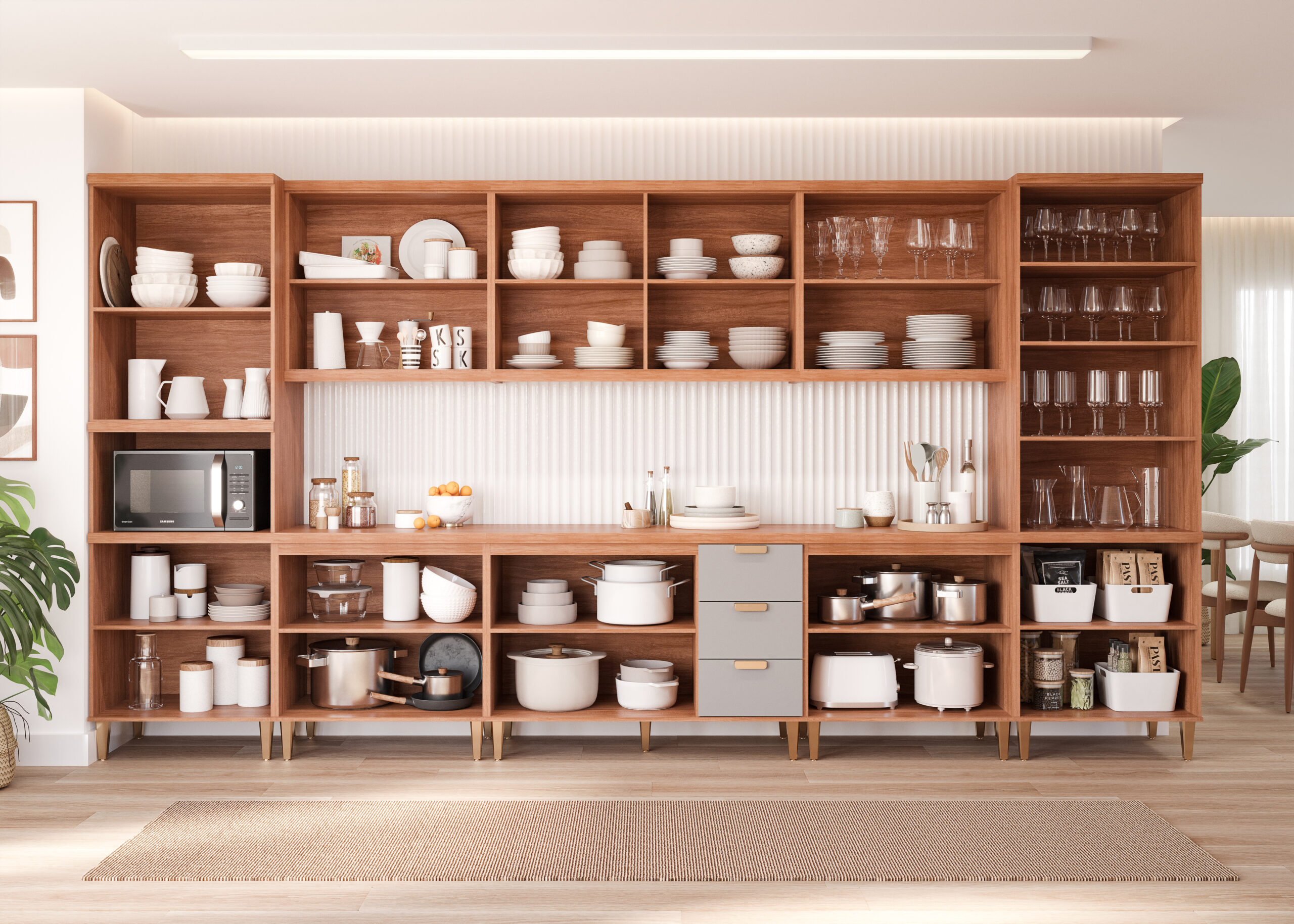 COZINHA ELENA COMBO TORRE 1 FORNO + MOD 80 + MOD 120 + MOD 80 + CRISTALEIRA CINAMOMO_PLATINA (INTERNO DECORADO)-2